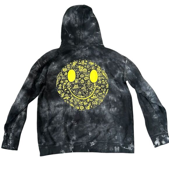 Killer Acid Miles Of Smiles Grey & Black Tie Dye Hoodie - Picture 2 of 7